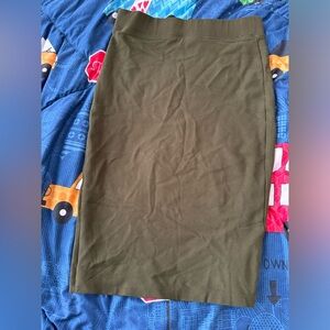 Women’s olive green pencil skirt